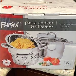 Pasta Cooker & Steamer; 4 piece set